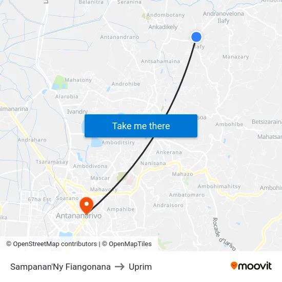 Sampanan'Ny Fiangonana to Uprim map