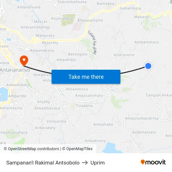 Sampanan'I Rakimal Antsobolo to Uprim map