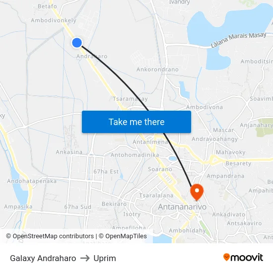 Galaxy Andraharo to Uprim map