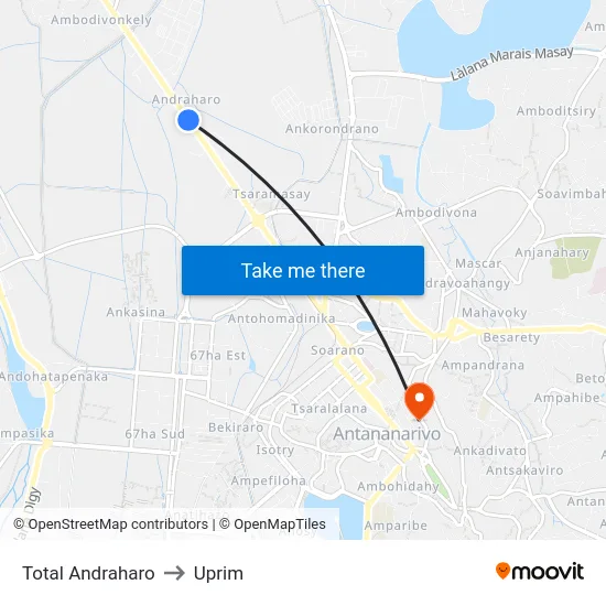 Total Andraharo to Uprim map