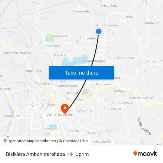 Bisikleta Ambohitrarahaba to Uprim map