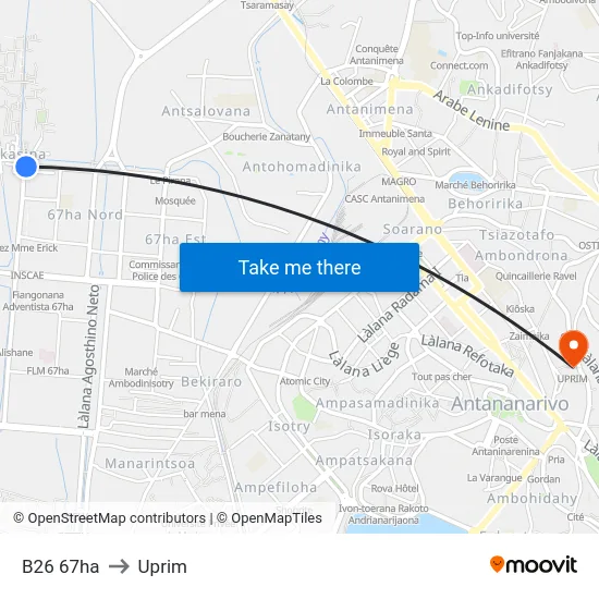 B26 67ha to Uprim map