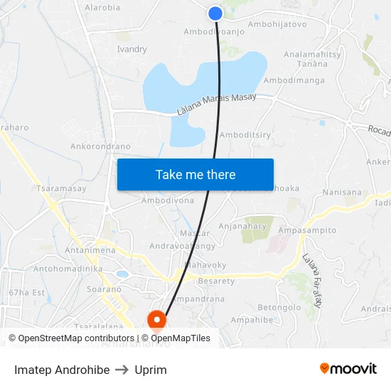 Imatep Androhibe to Uprim map
