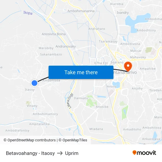 Betavoahangy - Itaosy to Uprim map