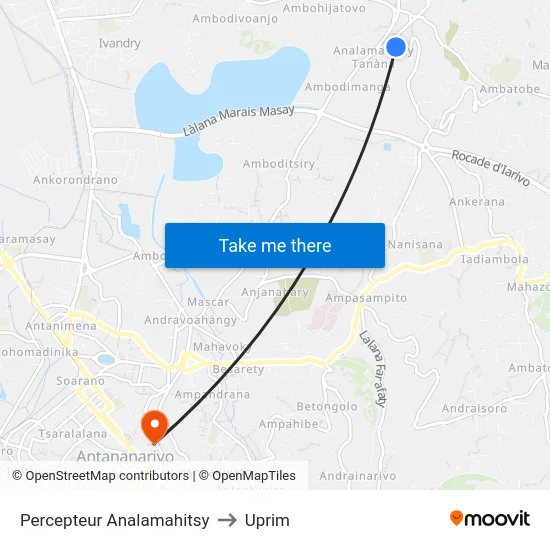 Percepteur Analamahitsy to Uprim map