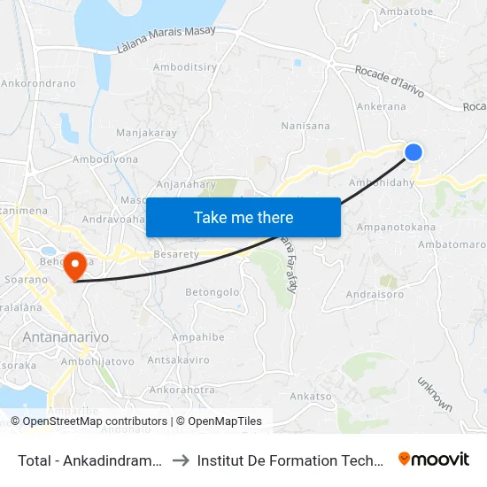 Total - Ankadindramamy to Institut De Formation Technique map