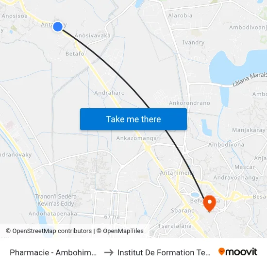Pharmacie - Ambohimanarina to Institut De Formation Technique map