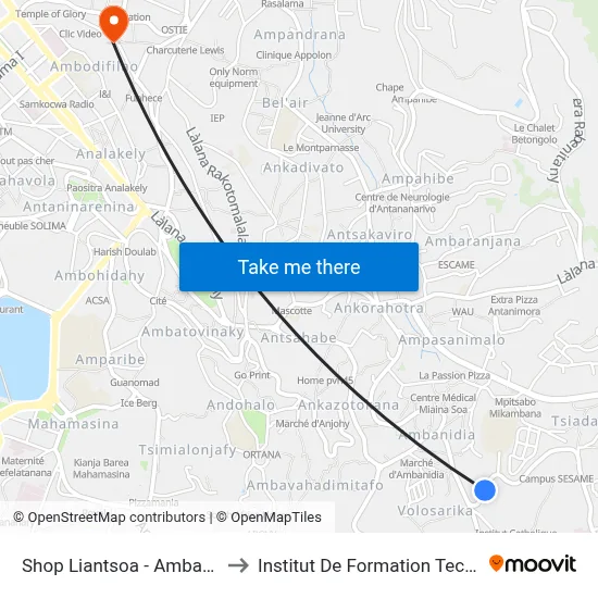 Shop Liantsoa - Ambatoroka to Institut De Formation Technique map
