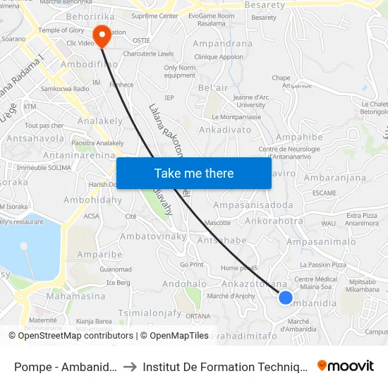 Pompe - Ambanidia to Institut De Formation Technique map