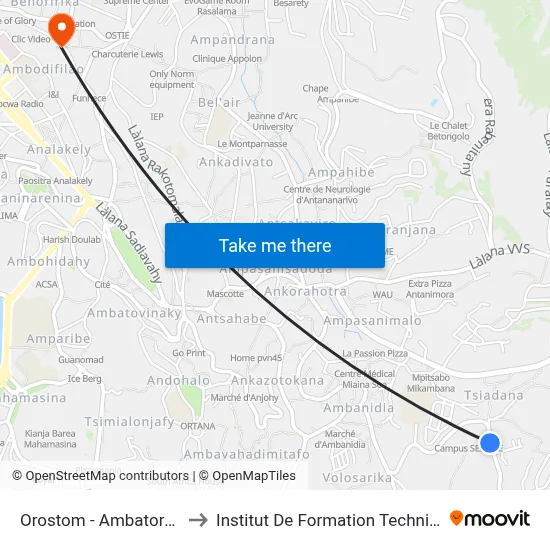Orostom - Ambatoroka to Institut De Formation Technique map