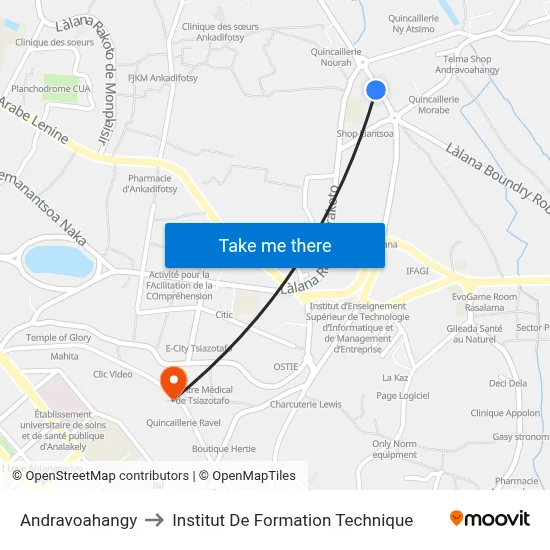 Andravoahangy to Institut De Formation Technique map