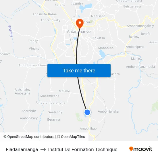 Fiadanamanga to Institut De Formation Technique map