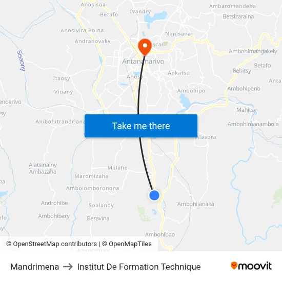 Mandrimena to Institut De Formation Technique map