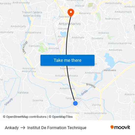 Ankady to Institut De Formation Technique map