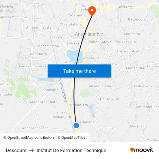 Descours to Institut De Formation Technique map