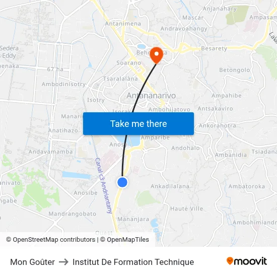 Mon Goûter to Institut De Formation Technique map