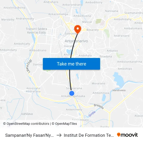 Sampanan'Ny Fasan'Ny Karana to Institut De Formation Technique map