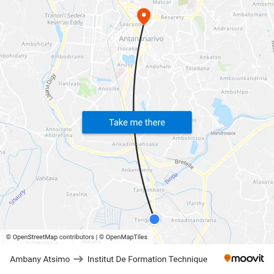 Ambany Atsimo to Institut De Formation Technique map