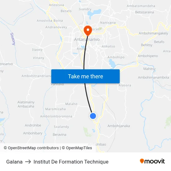 Galana to Institut De Formation Technique map