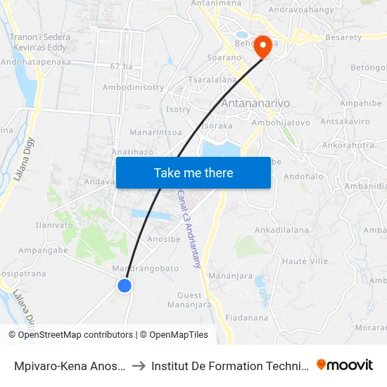 Mpivaro-Kena Anosibe to Institut De Formation Technique map
