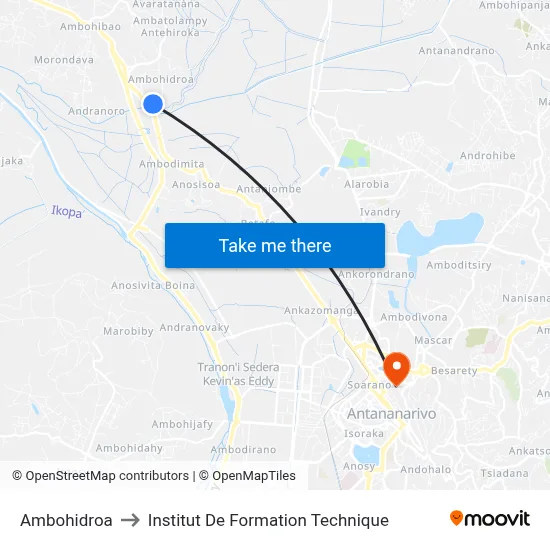 Ambohidroa to Institut De Formation Technique map