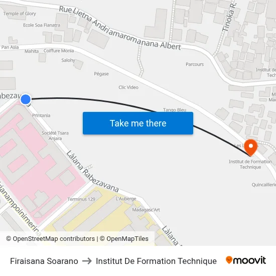 Firaisana Soarano to Institut De Formation Technique map