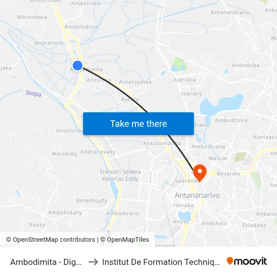 Ambodimita - Digue to Institut De Formation Technique map