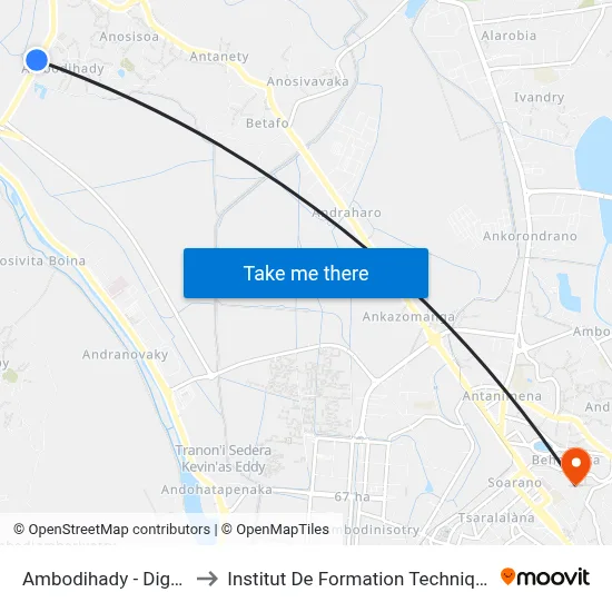 Ambodihady - Digue to Institut De Formation Technique map