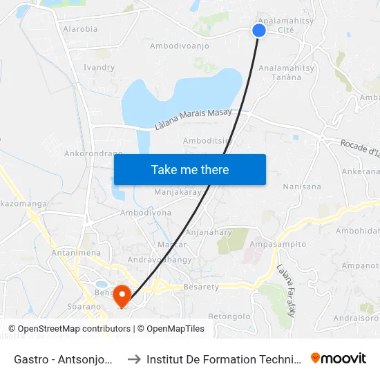 Gastro - Antsonjombe to Institut De Formation Technique map