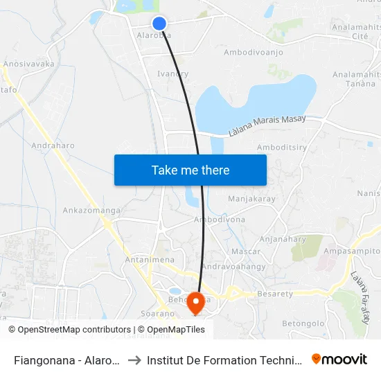 Fiangonana - Alarobia to Institut De Formation Technique map