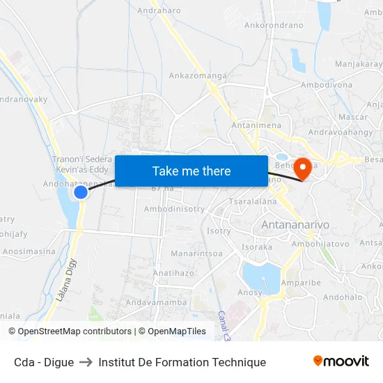 Cda - Digue to Institut De Formation Technique map
