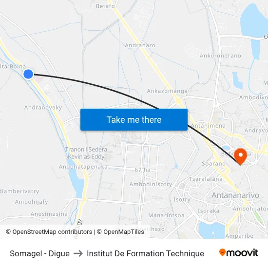Somagel - Digue to Institut De Formation Technique map