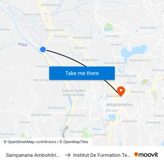 Sampanana Ambohitrimanjaka to Institut De Formation Technique map