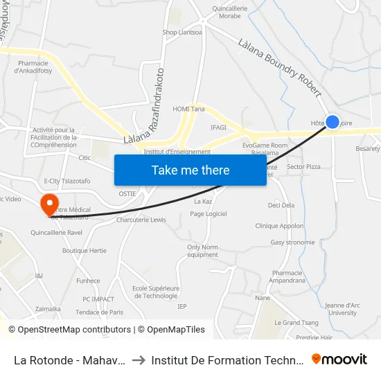 La Rotonde - Mahavoky to Institut De Formation Technique map