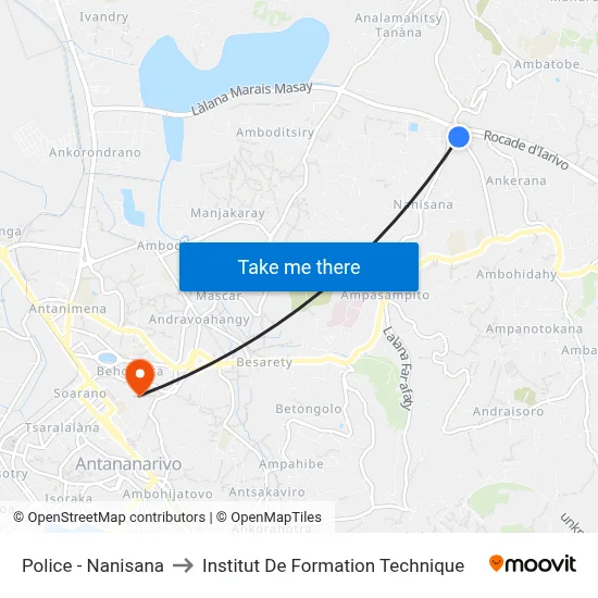 Police - Nanisana to Institut De Formation Technique map