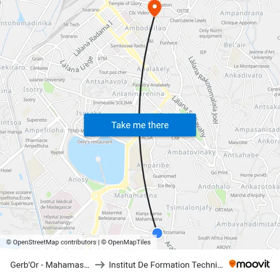 Gerb'Or - Mahamasina to Institut De Formation Technique map