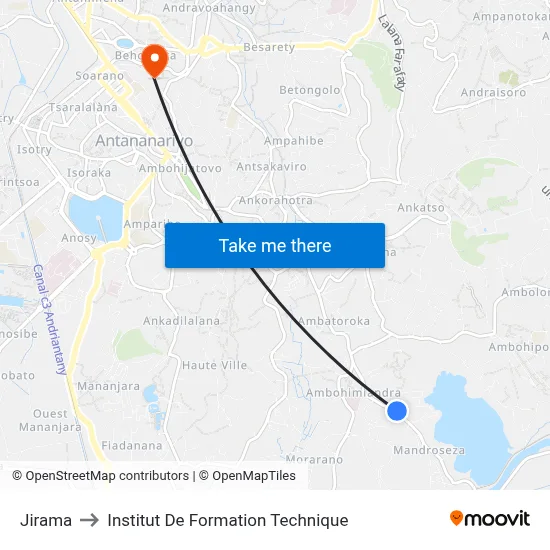 Jirama to Institut De Formation Technique map