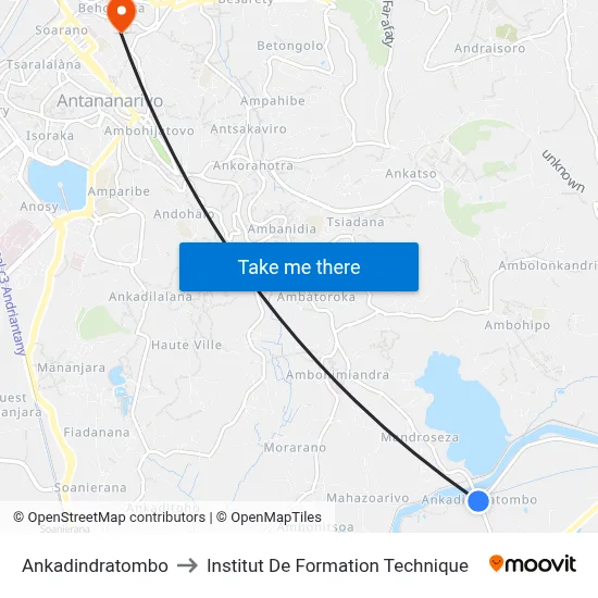 Ankadindratombo to Institut De Formation Technique map