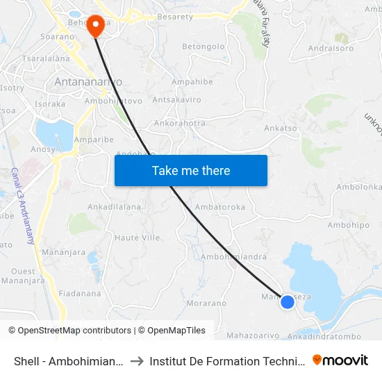 Shell - Ambohimiandra to Institut De Formation Technique map