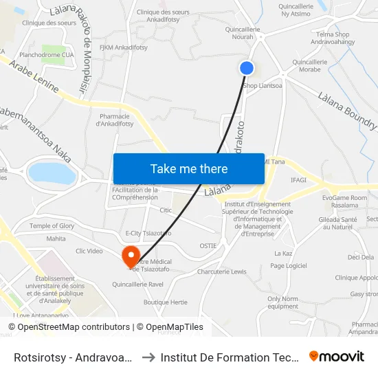 Rotsirotsy - Andravoahangy to Institut De Formation Technique map