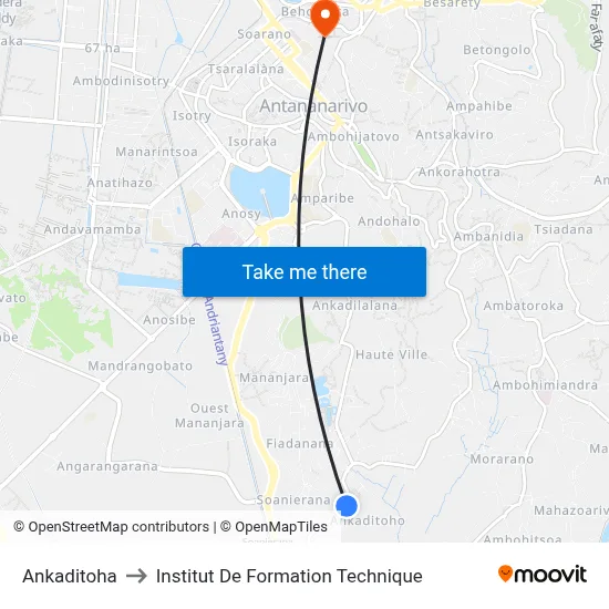 Ankaditoha to Institut De Formation Technique map