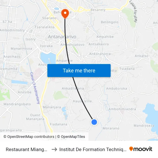 Restaurant Miangoly to Institut De Formation Technique map