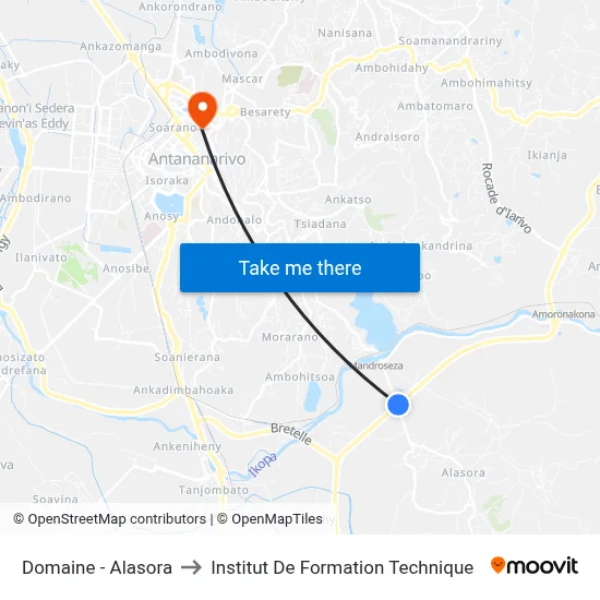 Domaine - Alasora to Institut De Formation Technique map