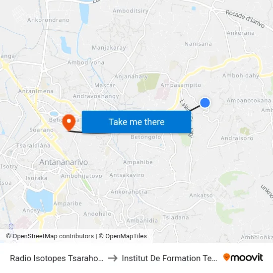 Radio Isotopes Tsarahonenana to Institut De Formation Technique map