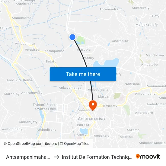 Antsampanimahazo to Institut De Formation Technique map