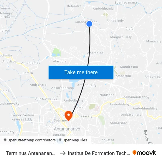 Terminus Antananandrano to Institut De Formation Technique map