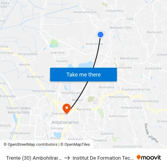 Trente (30) Ambohitrarahaba to Institut De Formation Technique map