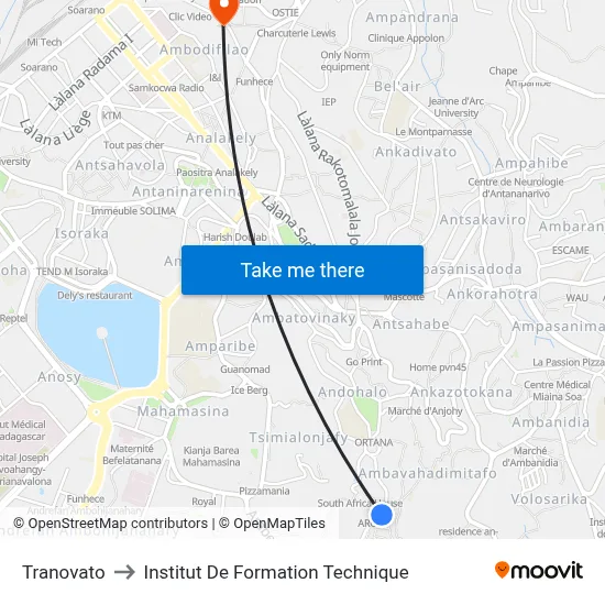 Tranovato to Institut De Formation Technique map