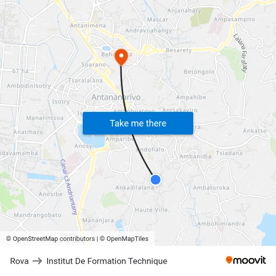 Rova to Institut De Formation Technique map