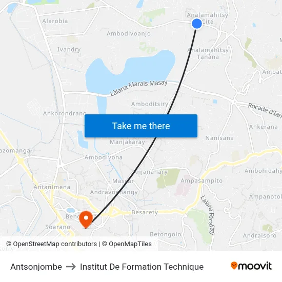 Antsonjombe to Institut De Formation Technique map